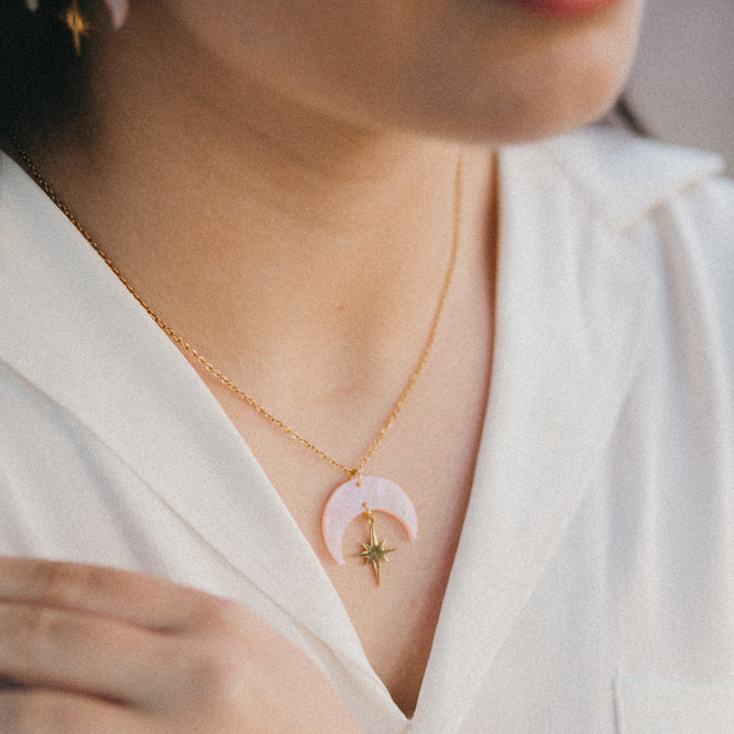 Collar Estelar Rosa Cuarzo