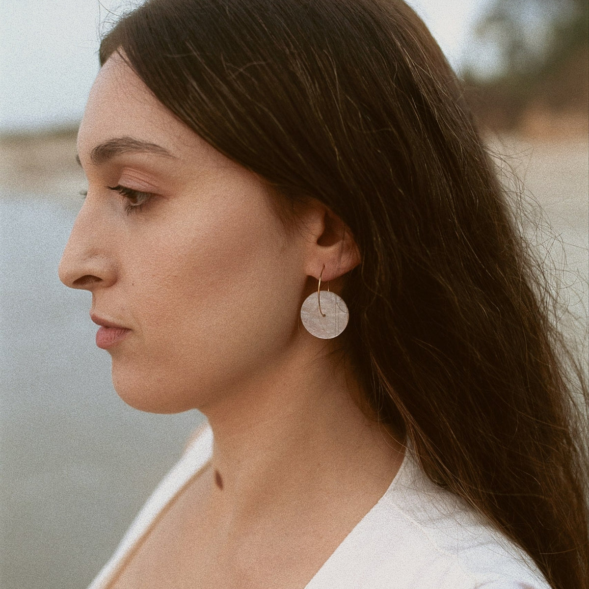 Pendientes Giro Blanco