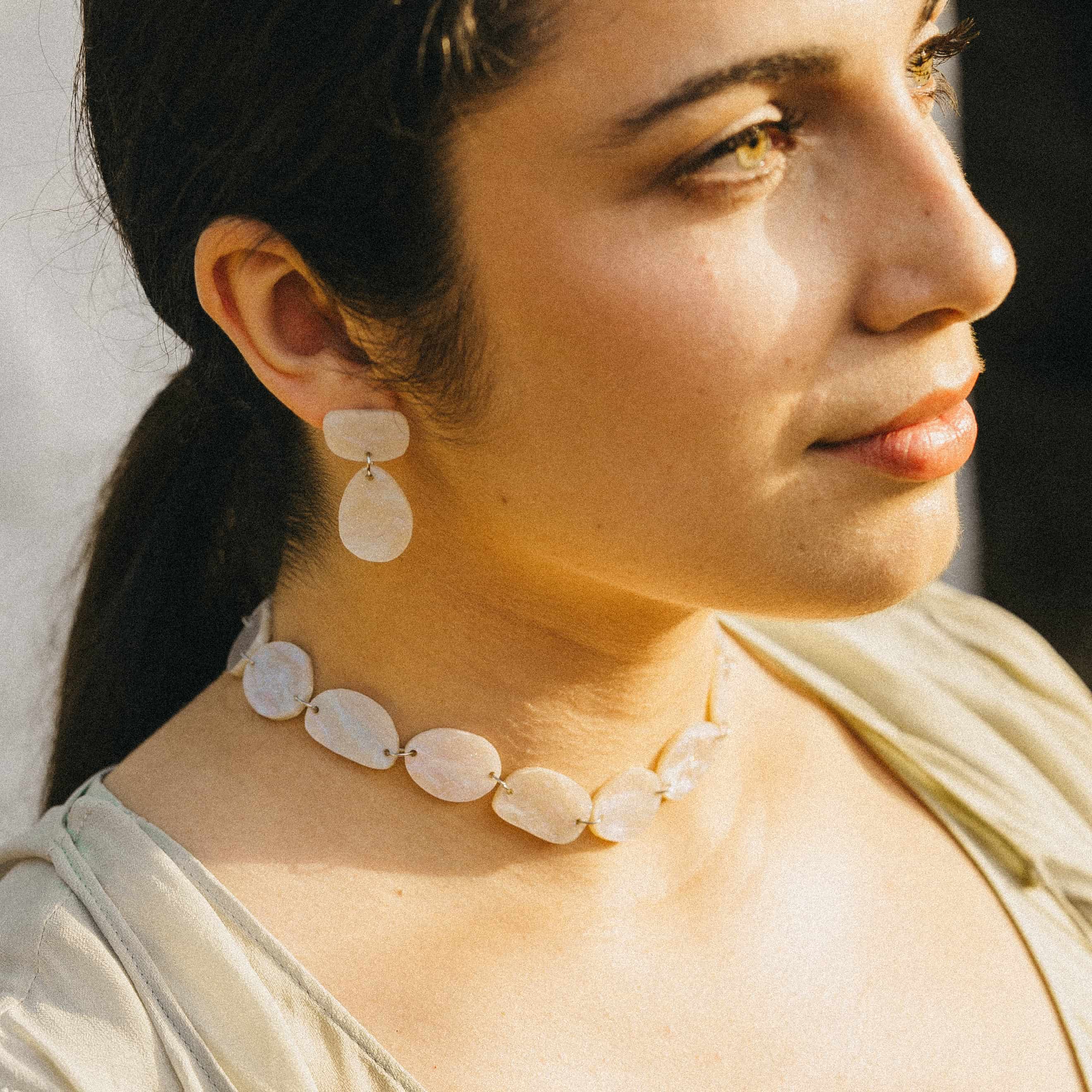 Pendientes Musa Mini Rosa Mármol