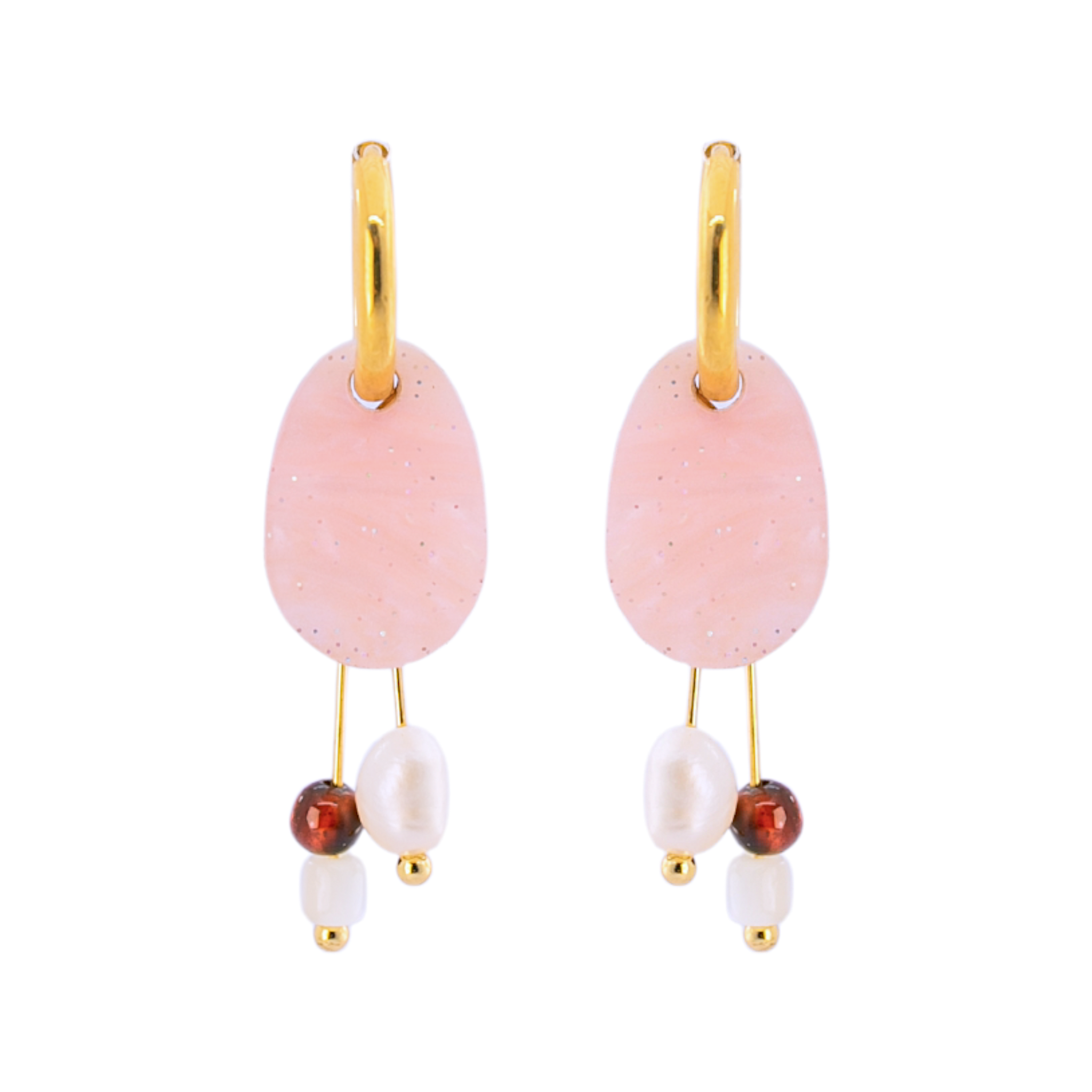Pendientes Aucare Rosequartz