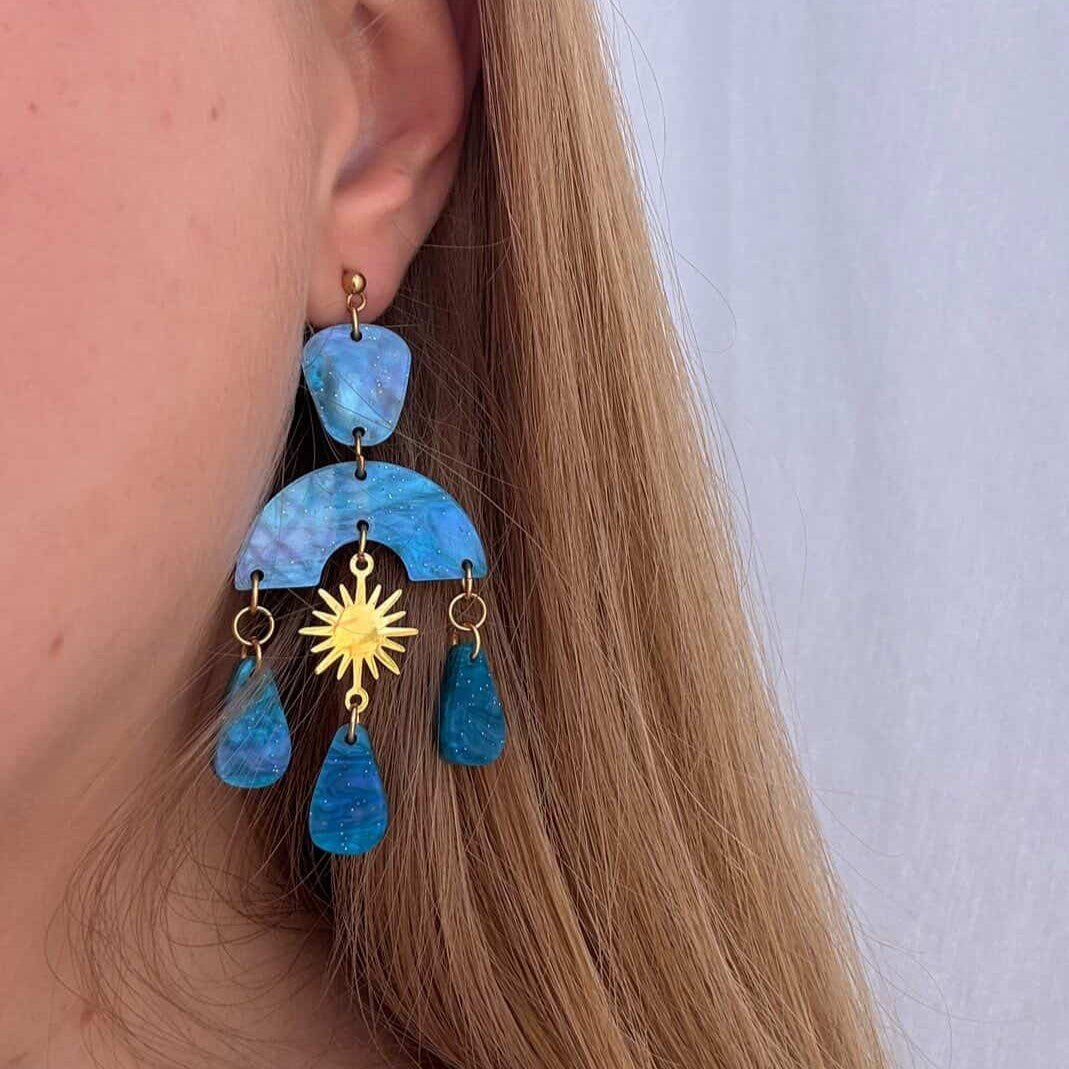 Pendientes Iris Azul